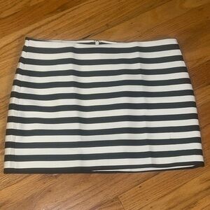 MNG Black & White Stripe Satin Skirt